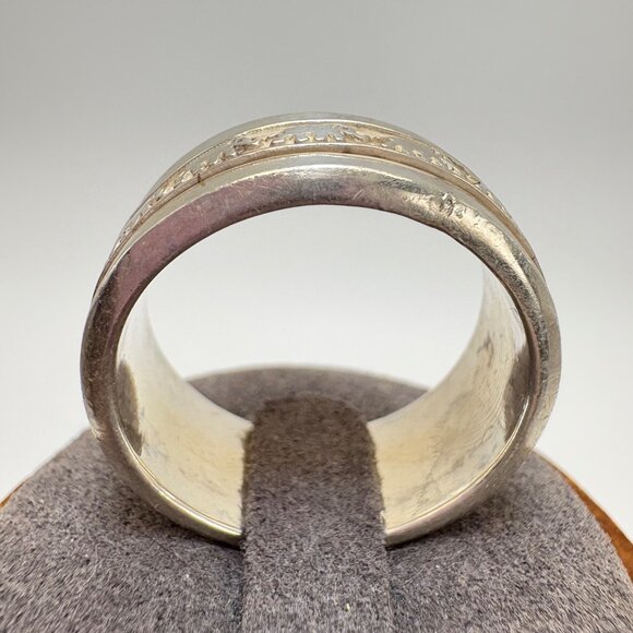 VTG Solid Sterling Silver 925 Elephant Design Spinner Band Ring Size 11.75 - Picture 4 of 14